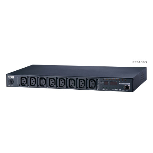 ATEN 8-Port Intelligent 1U ECO Power Distribution Unit (PDU), Metered by bank, Switched by Outlet (8 x C13) 10Amp