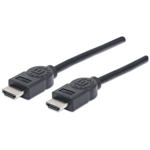 Manhattan HDMI 4K@30Hz Cable, 1.8m, Male to Male, Black, Ultra HD 4k x 2k, Fully Shielded, Gold Plated Contacts, Lifetime Warranty, High Speed, Equivalent to HDMM6