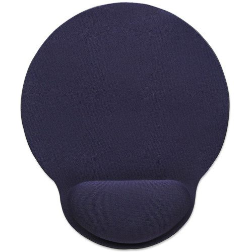 Manhattan Wrist Gel Support Pad and Mouse Mat, Blue, 241 &Atilde; 203 &Atilde; 40 mm, non slip base, Lifetime Warranty, Card Retail Packaging