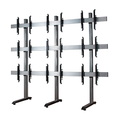B-Tech SYSTEM X - 3 x 3 Universal Freestanding Videowall Mounting System with Micro-Adjustment for 46-55" screens