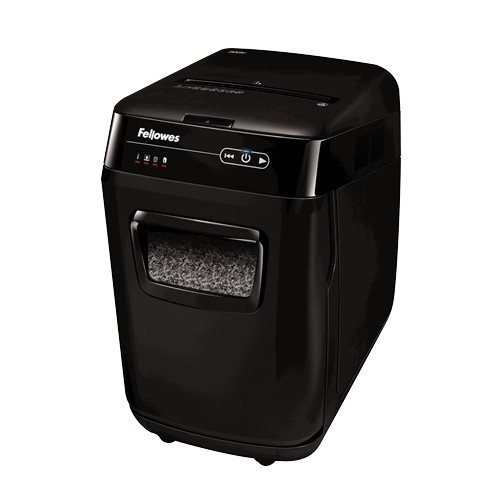 Fellowes Paper Shredder 200 Sheet Auto Feed Micro Cut Shredder AutoMax 200M Shredder with 32 Litre Bin Superior Security P5