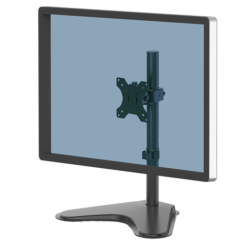 Fellowes Single Monitor Arm - Seasa Freestanding Monitor Mount for 8KG 32 inch Screens - Ergonomic Adjustable Monitor Arm - Tilt 45&Atilde;&Acirc;&deg; Pan 120&Atilde;&Acirc;&deg; Rotation 360&Atilde;&Acirc;&deg;, VESA 75 x 75/100 x 100 - Black