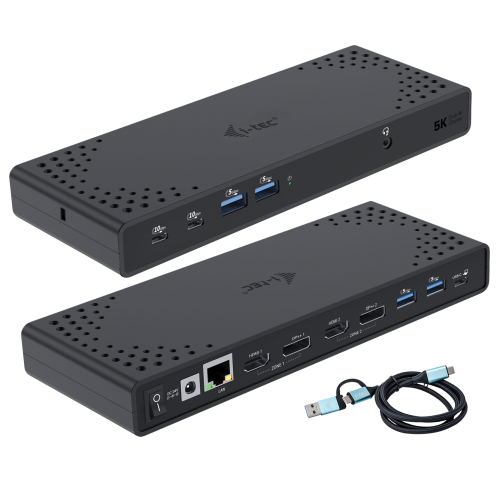 i-tec USB 3.0 / USB-C / Thunderbolt 3 Dual Display Docking Station Gen2 + Power Delivery 100W - CADUA4KDOCKPDL2UK