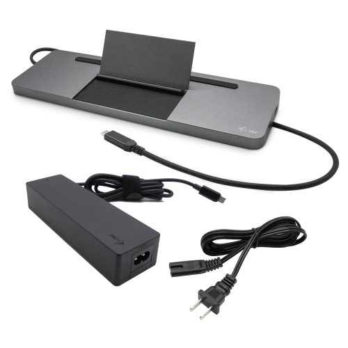 i-tec Metal SB-C Ergonomic 4K 3x Display Docking Station with Power Delivery 85 W + Universal Charger 100 W - C31FLATPRO100UK