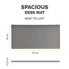 Fellowes Computer Desk Mat with Non-Slip Base Breyta Desk Mat with Antibacterial Protection Grey - 100139321